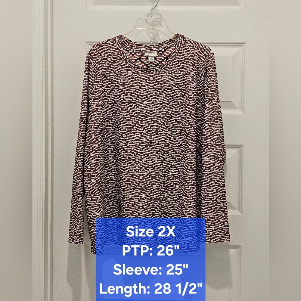 Ava & Viv Long Sleeve Crewneck Top, GUC, Size 2X